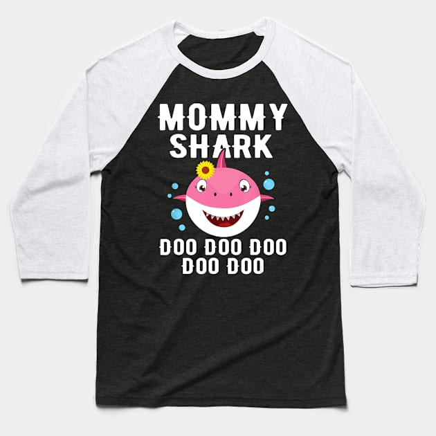 Mommy Shark Doo Doo T-Shirt Funny Kids Video Baby Daddy Baseball T-Shirt by craiglimu